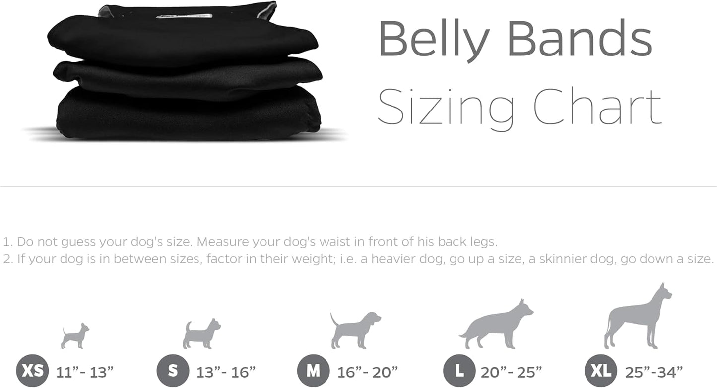 ® Washable Belly Bands for Male Dogs (3Pack) + Extendrs® of Durable Dog Diapers Male, Premium Male Dog Diapers & Dog Wraps (Large, Black)