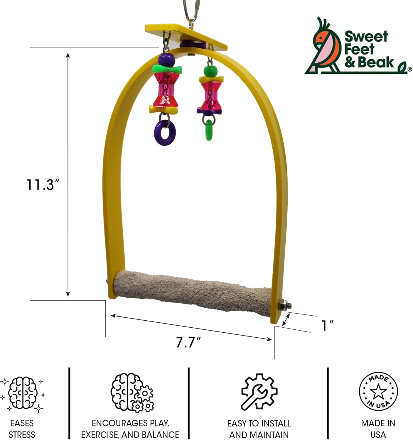 Small Whirly Bird - Perfect Cage Toy Stimulates Visual and Physical Activity - Safe, Non-Toxic, Cage Accessories for Small Birds