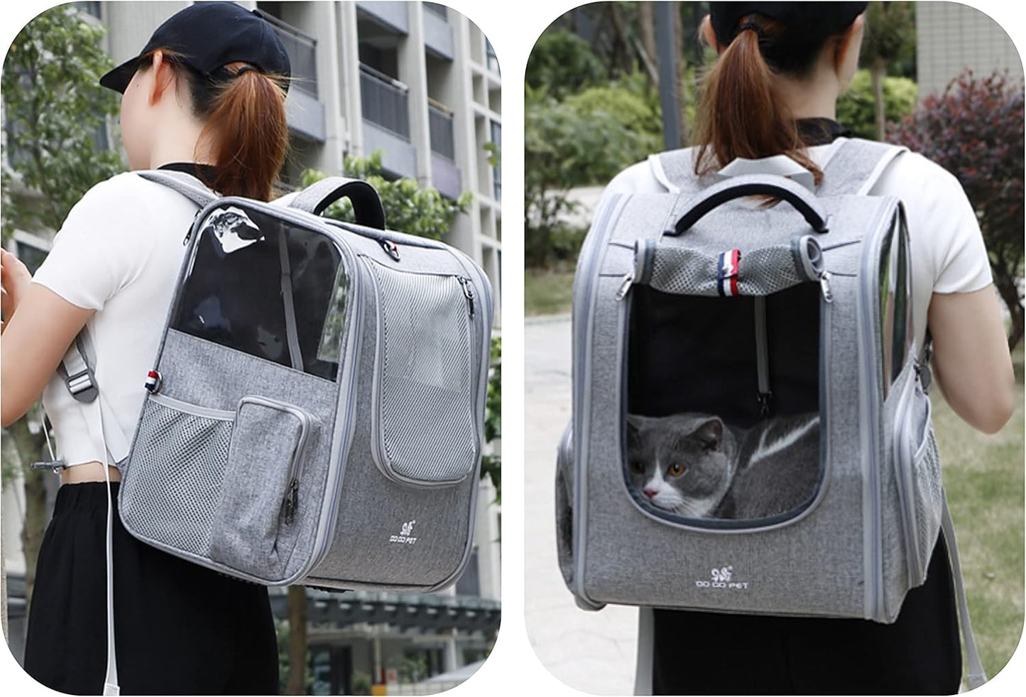 Pet Carrier Backpack Expandable Collapsible Dog Backpack Carrier for Small Dogs Cats, Breathable Pet Backpack Bag for Travel (11Black)
