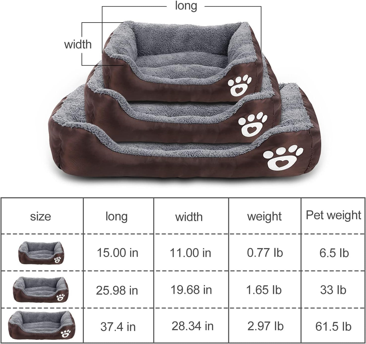 Dog Bed, Super Soft Pet Sofa Cats Bed, Non Slip Bottom Pet Lounger,Self Warming and Breathable Pet Bed Premium Bedding (S)-Coffee