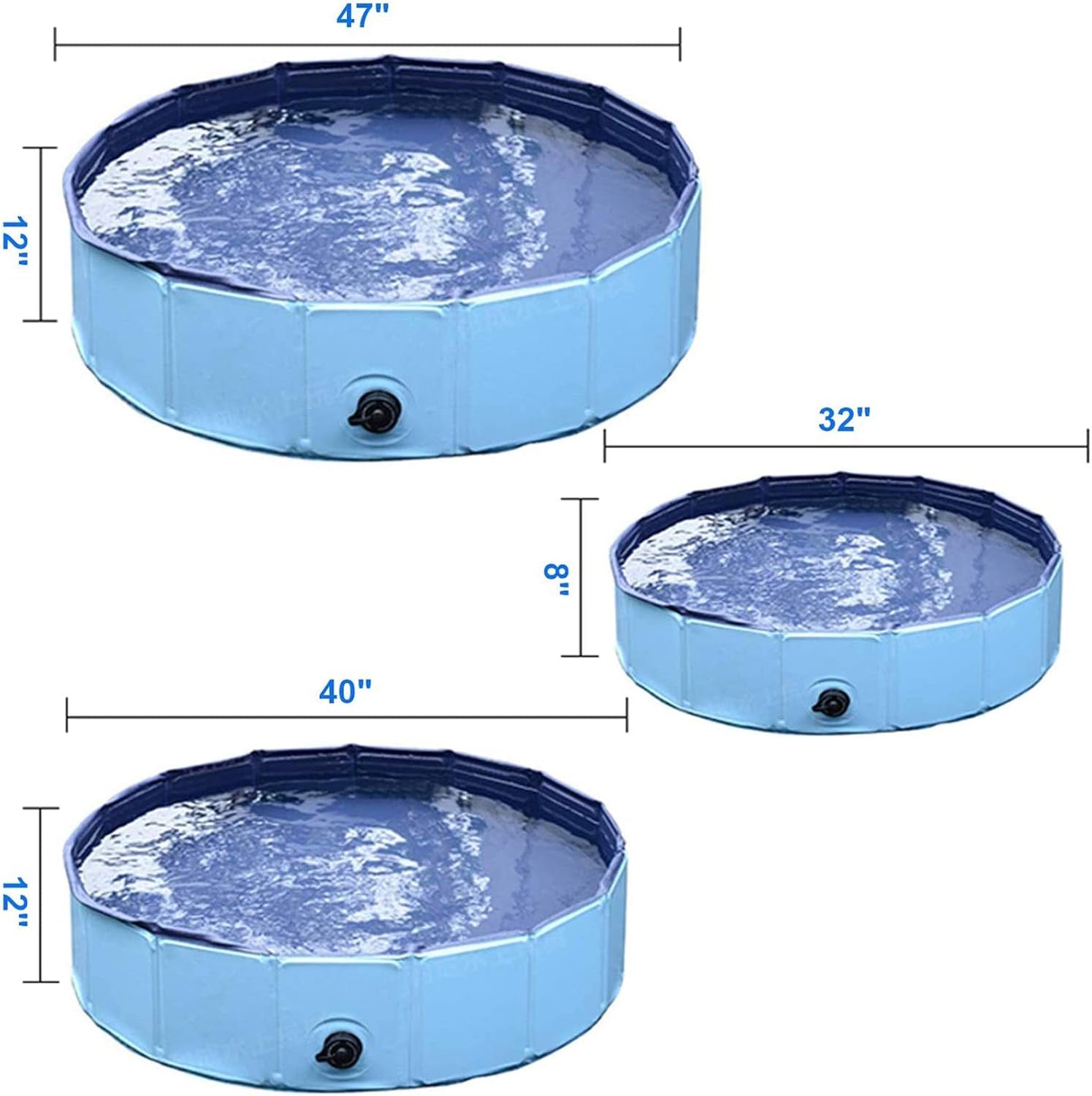 PVC Foldable Dog Pool Pet Bath Swimming Collapsible Cat Bathtub Portable Non-Slip Pet Bath Pool Outdoor Kiddie Pool Leakproof Bathing Tub Water Pond Pool for Kids Bath Pool (M),Medium