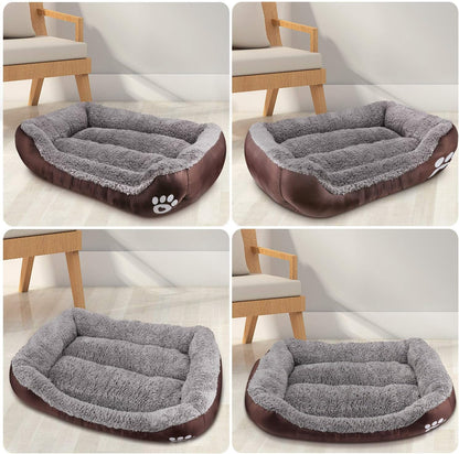 Dog Bed, Super Soft Pet Sofa Cats Bed, Non Slip Bottom Pet Lounger,Self Warming and Breathable Pet Bed Premium Bedding (M)-Coffee