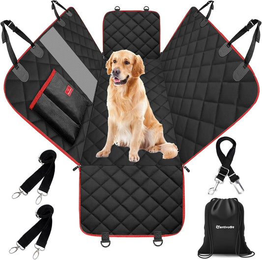 Dog Car Seat Cover, Durable Zipper Design Dog Car Hammock W/Mesh Window, Scratch-Proof & Waterproof - Pet Seat Cover for Cars Back Seat, Dog Seat Cover for Cars, Suvs & Trucks