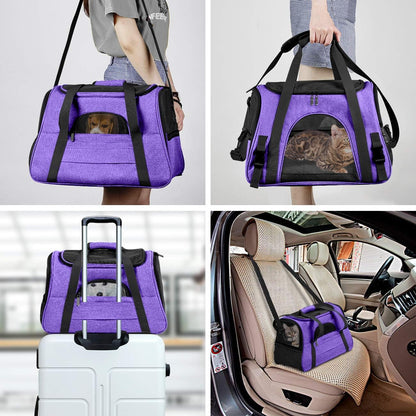 Cat Carrier Dog Carrier for Medium Dogs Dog Travel Crate Soft Slided Collapsible Pet Travel Carrier, Large (20.5" W X 13.5" H X 10" D)