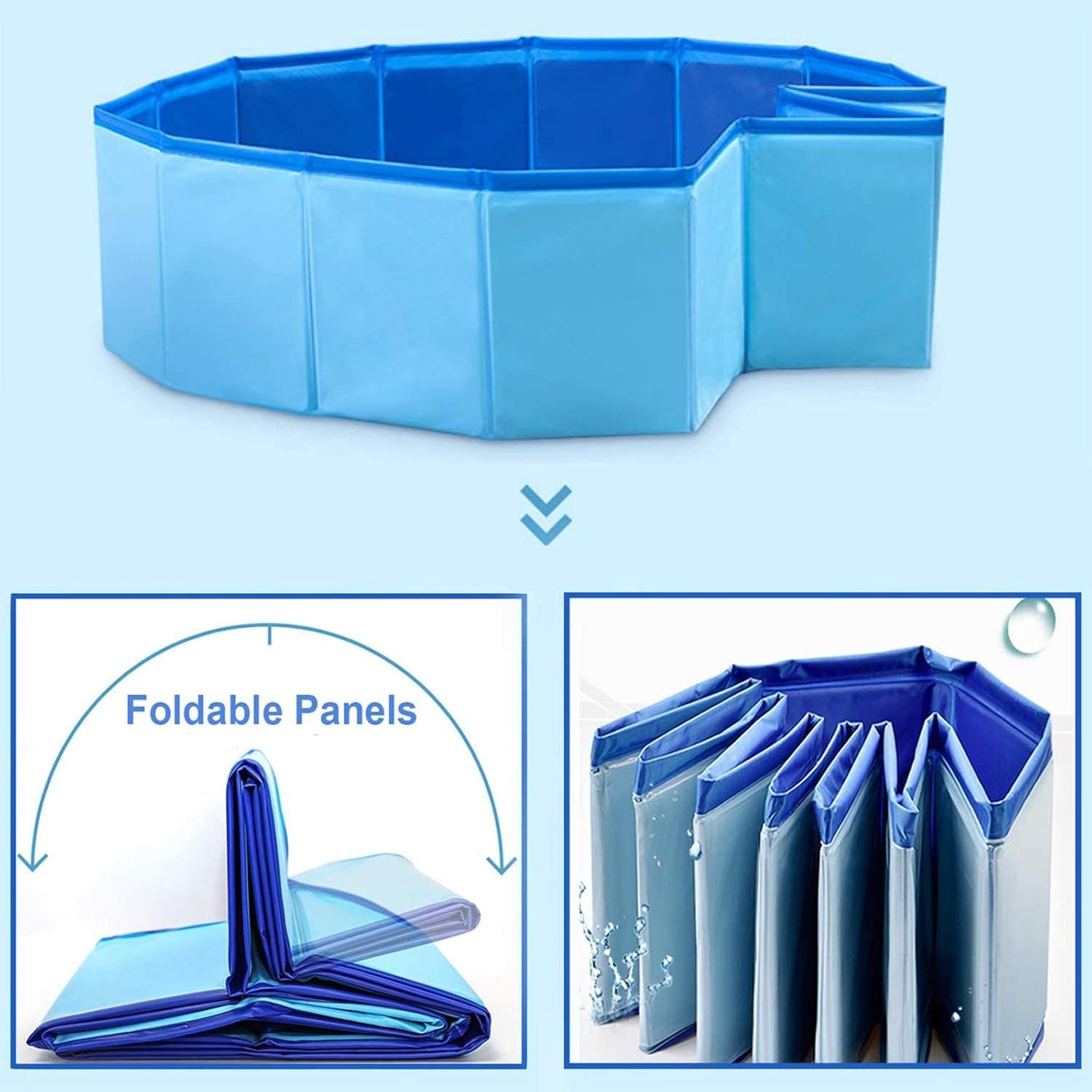 PVC Foldable Dog Pool Pet Bath Swimming Collapsible Cat Bathtub Portable Non-Slip Pet Bath Pool Outdoor Kiddie Pool Leakproof Bathing Tub Water Pond Pool for Kids Bath Pool (M),Medium