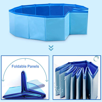 PVC Foldable Dog Pool Pet Bath Swimming Collapsible Cat Bathtub Portable Non-Slip Pet Bath Pool Outdoor Kiddie Pool Leakproof Bathing Tub Water Pond Pool for Kids Bath Pool (M),Medium