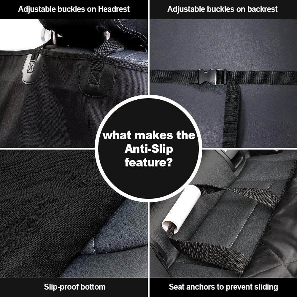 Thick Front Dog Car Seat Cover for Car SUV Waterproof Nonslip Pet Seat Covers for Jeep Dogs Cats, 2 Front Seats with Side Flaps, Black (2 Pack)