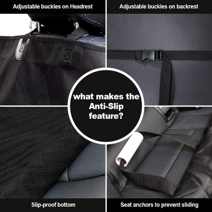 Thick Front Dog Car Seat Cover for Car SUV Waterproof Nonslip Pet Seat Covers for Jeep Dogs Cats, 2 Front Seats with Side Flaps, Black (2 Pack)