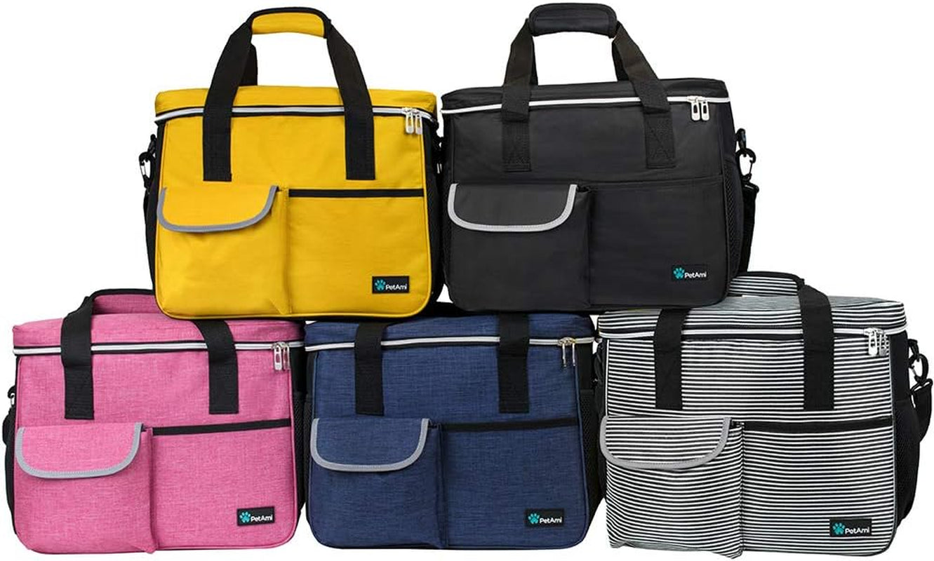 Dog Travel Bag, Travel Pet Bag Organizer, Dog Food Travel Bag with Food Container and Bowls, Dog Travel Supplies Gift Accessories for Weekend Camping, Dog Cat Diaper Bag (Black, Medium)
