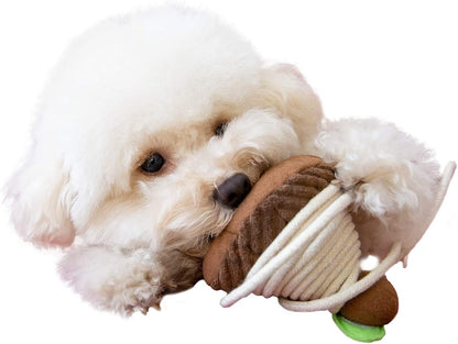 Dog Toys,Squeaky Dog Toys,Plush Puppy Teething Chew Toys for Small Medium Dogs (Chestnut)