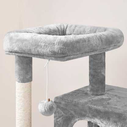 Cat Tree Cat Tower 36-Inch Kitten Stand House Condo with Double Condos, Large Plush Perch & Scratching Board Kitty Furniture Play Center for Indoor Cats Activity