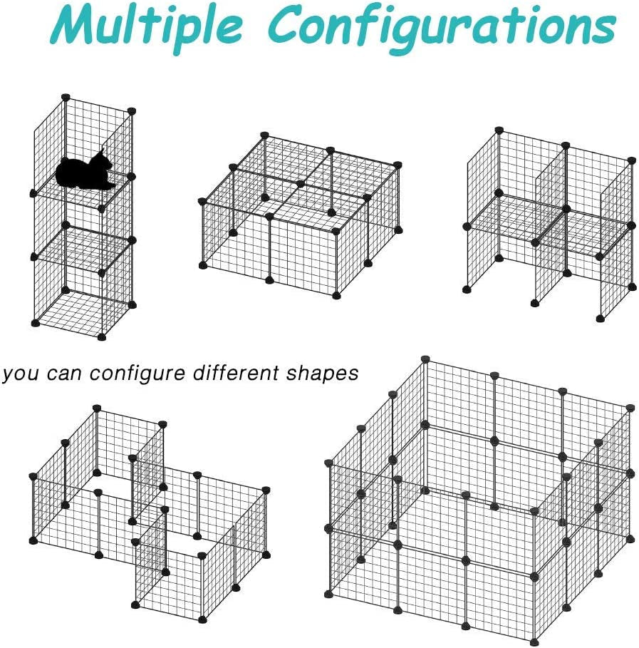 Small Animal Playpen, Small Animal Cage for Indoor Outdoor Use, Portable Metal Wire Yard Fence for Small Animal, Guinea Pigs, Bunny, Turtle, Hamster (11.8X11.8)