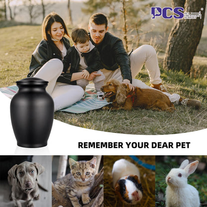 PCS Memorial Pet Cremation Urns for Dogs Ashes, Dog Keepsake Urns for Ashes, Black Pet Urn-Small