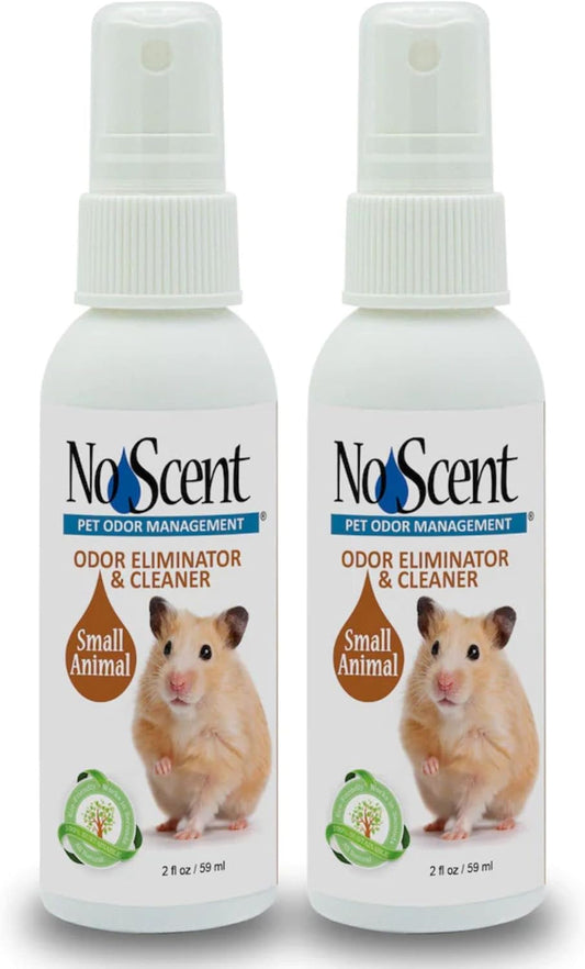 No Scent Small Animal Guinea Pig Cage Cleaner | Hamster & Rabbit Habitat Pet Odor Spray (2 Fl Oz / 59 Ml) Pack of 2