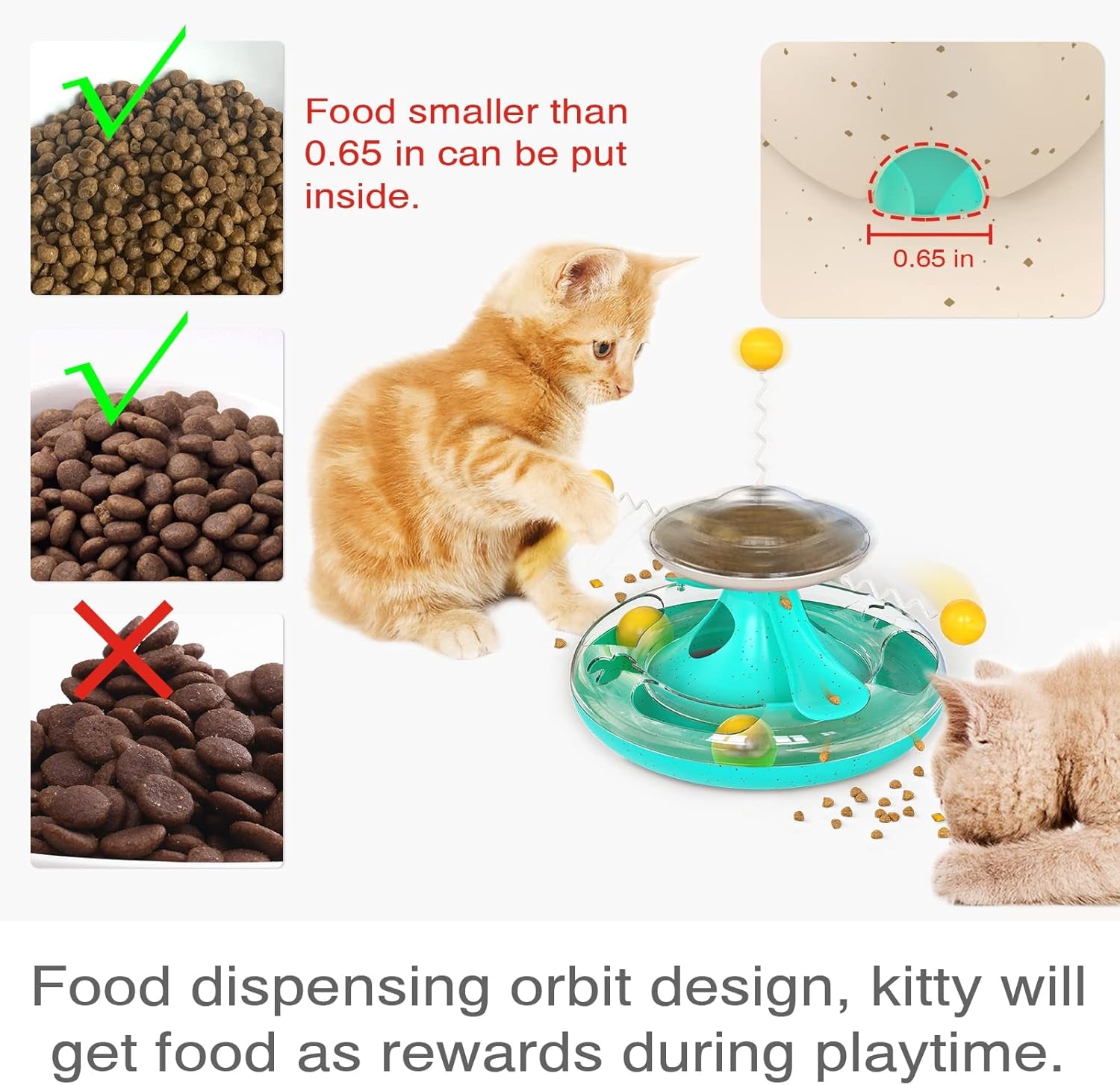 Cat Tracks Toy Roller 2-Level Windmill Turntable Cats Toys Kitty Teaser Stick Ball Kitten Balls Food Dispenser Interactive Pet Supplies for Indoor Birthday Gift A