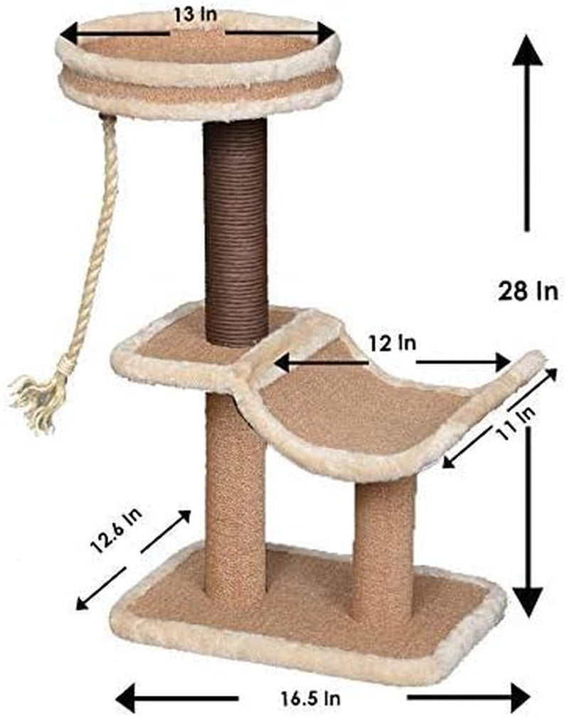 Cat Tree with Scratching Post - Cozy Design of Cat Hammock and Teasing Sisal Cat Rope Invariably Allure Kitten to Stay around This Sturdy and Easy to Assemble Cat Furniture (Comfort Beige)