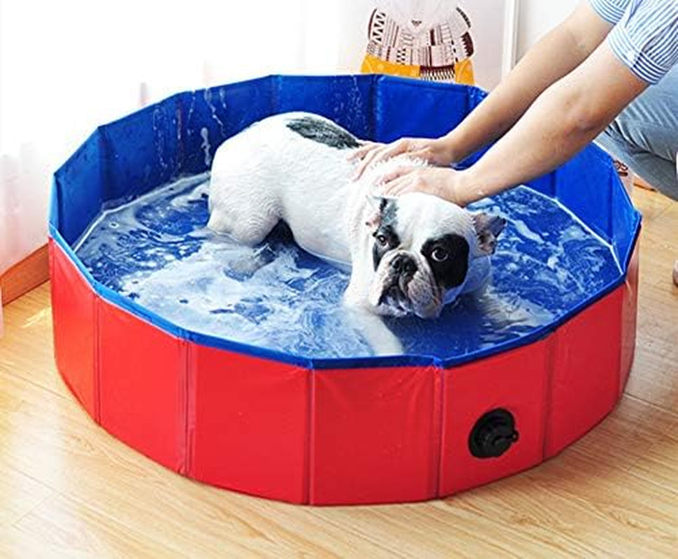 Foldable Dog Pet Bath Pool, Collapsible Swimming Pool for Dogs, Portable PVC Pet Paddling Bath Tub Dog Pools for Large Dogs (2Xlarge-63'' X 12'')