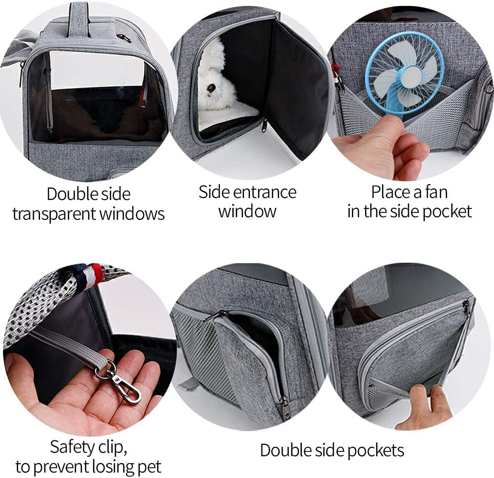 Pet Carrier Backpack Expandable Collapsible Dog Backpack Carrier for Small Dogs Cats, Breathable Pet Backpack Bag for Travel (11Black)