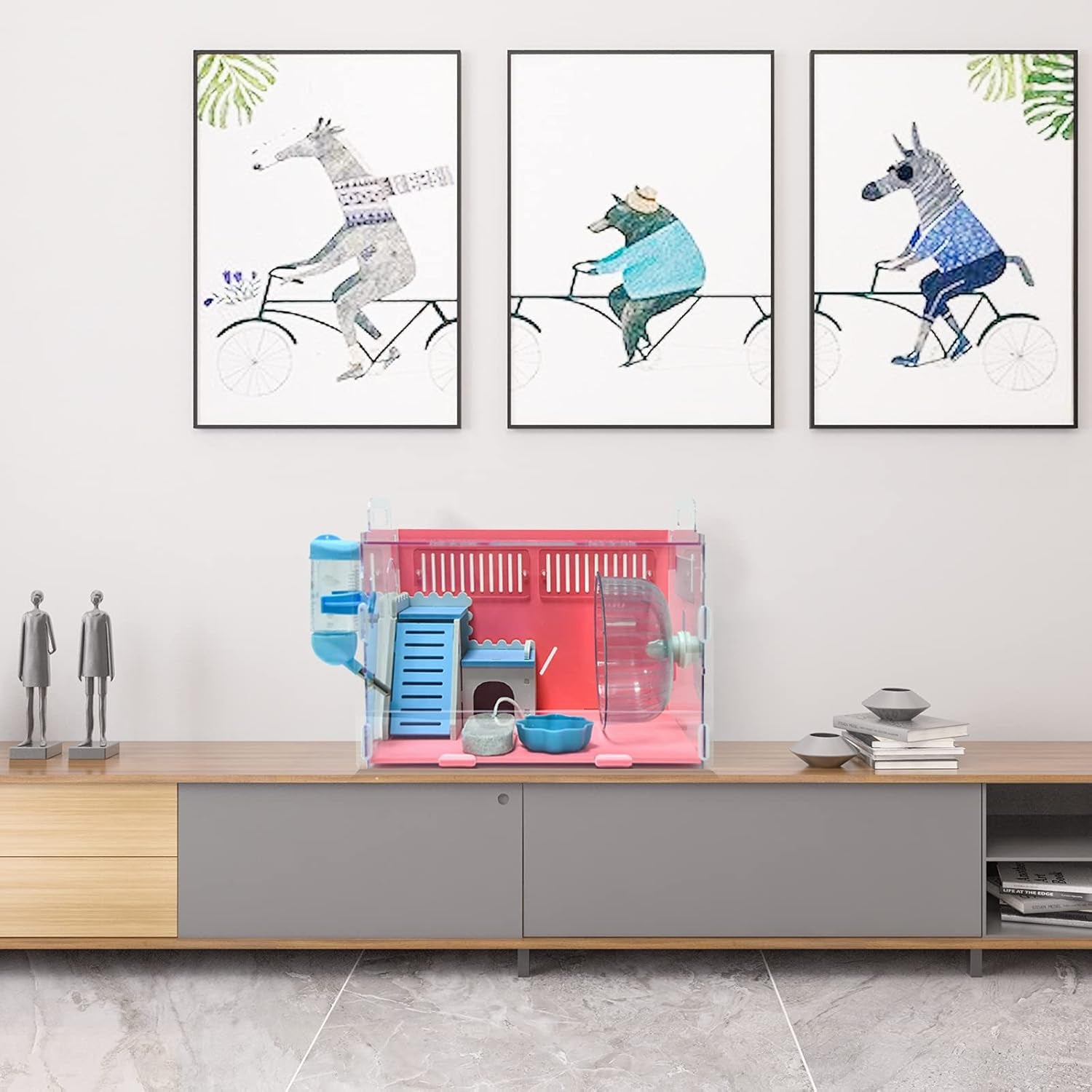 Hamster Cages, Rat Cage, Gerbil Haven Habitat, Habitats with Hamster Accessories Includes Hamster Wheel&Hamster Bedding, Chew Toys, Water Bottle, Food Dish and Hamster Hideout