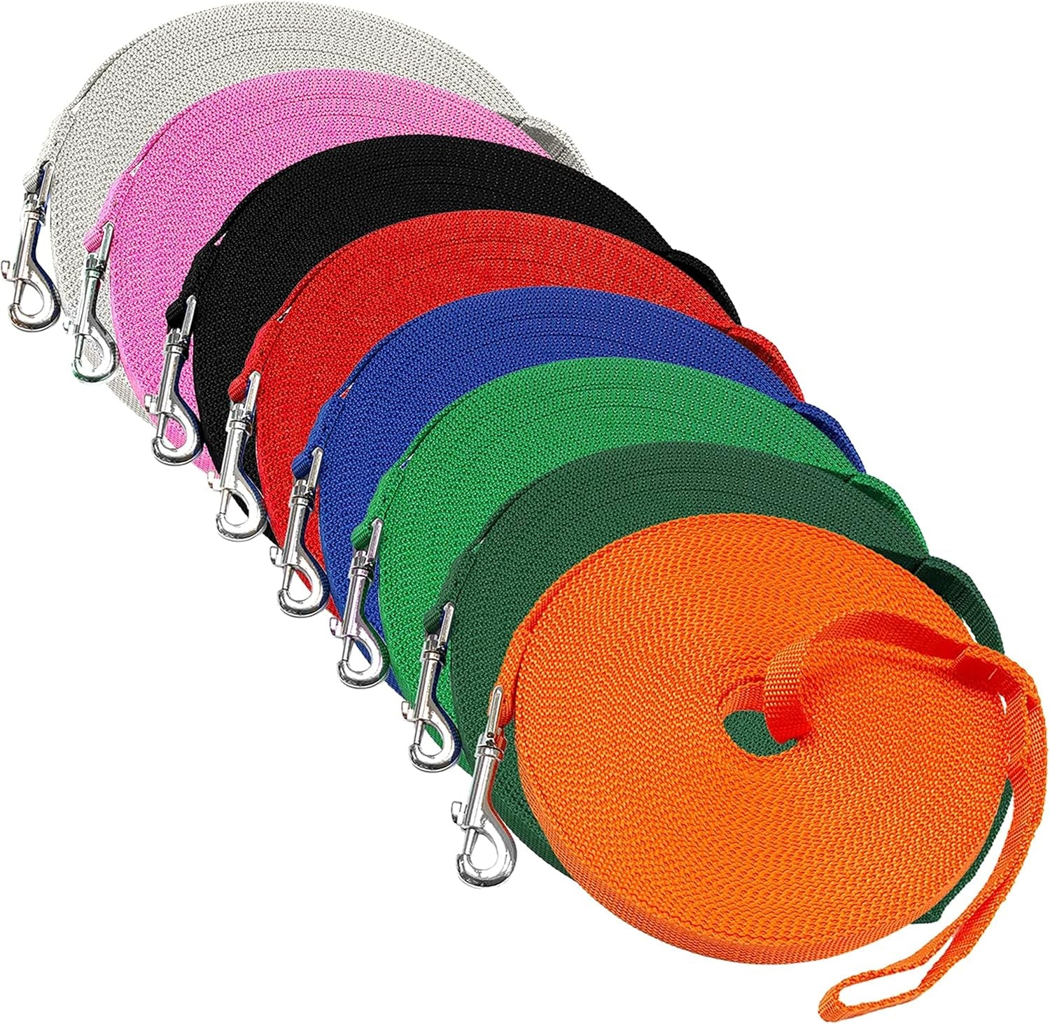- Long Dog Leash - Dog Training Leash - Recall & Obedience Dog Training Tools - Nylon - 150 Ft - Orange Dog Leash
