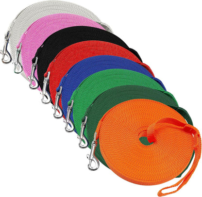 - Long Dog Leash - Dog Training Leash - Recall & Obedience Dog Training Tools - Nylon - 150 Ft - Orange Dog Leash