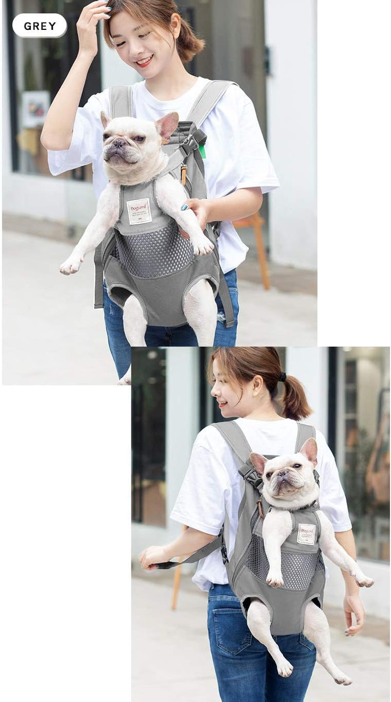 Dog Carrier Backpack - Legs Out Front - Facing Pet Carrier Backpack for Small Medium Large Dogs, Airline Approved Handsa - Canvas Mesh Free Cat Travel Bag for Walking Hiking Bike and Motorcycle