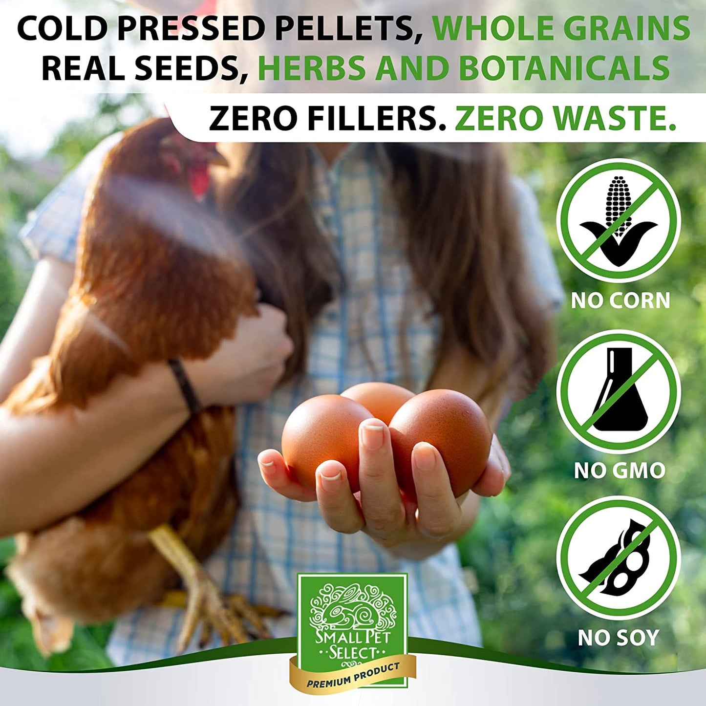 Chicken Layer Feed Pellets | 18% Protein Level | Corn-Free, Soy-Free, Non-Gmo | All Natural US Locally Sourced Ingredients | 50Lb