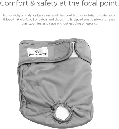 ® Washable Dog Diapers (3Pack) + Extendrs® of Durable Doggie Diapers, Premium Dog Diapers Female (X-Large, Natural)
