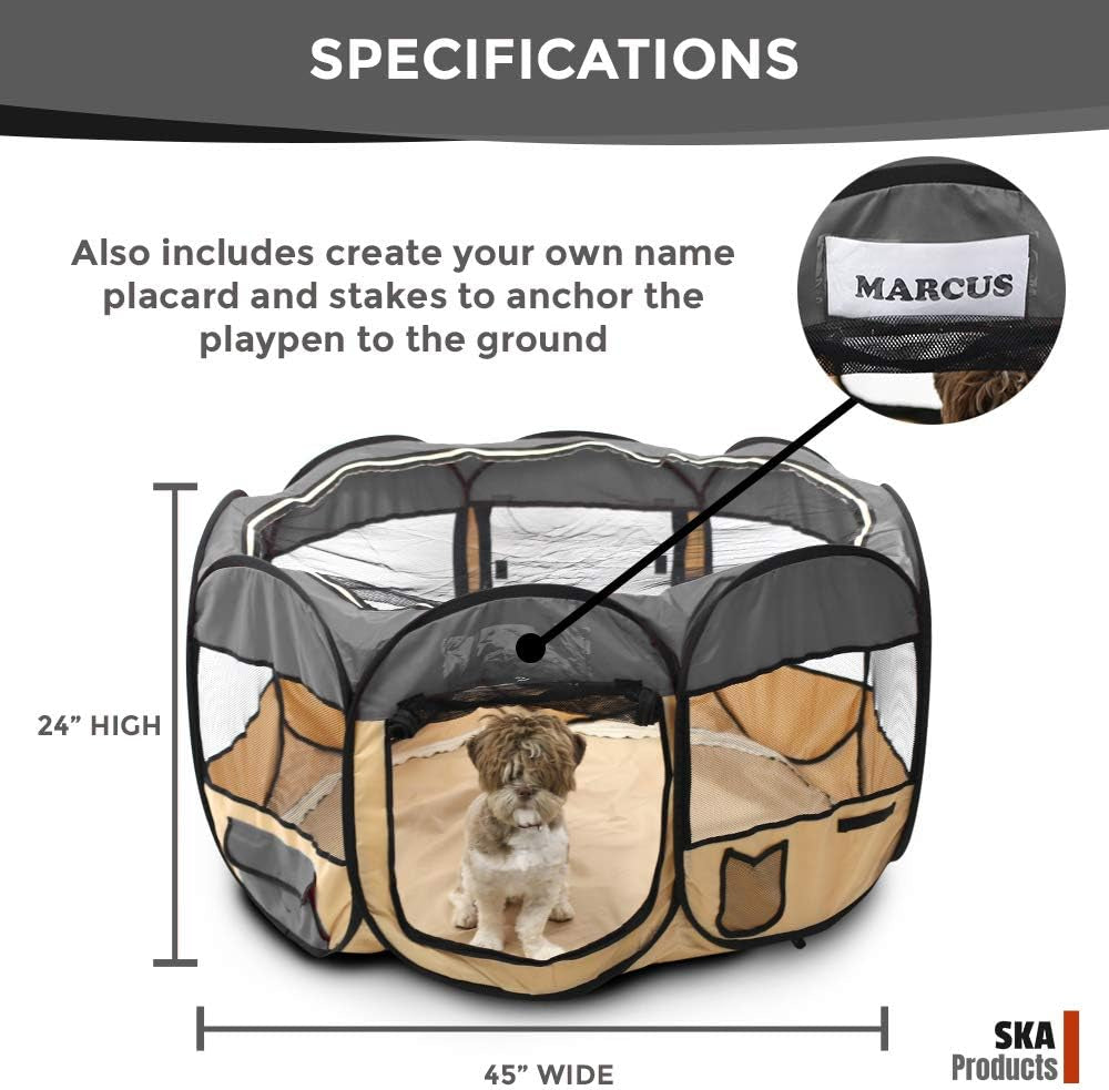 Gray 45" Pop up Puppy Pet Playpen