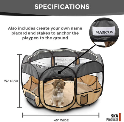 Gray 45" Pop up Puppy Pet Playpen