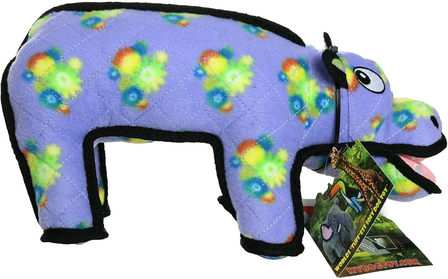 - World'S Tuffest Soft Dog Toy - Zoo Hippo - Squeakers - Multiple Layers. Made Durable, Strong & Tough. Interactive Play (Tug, Toss & Fetch). Machine Washable & Floats. (Regular)