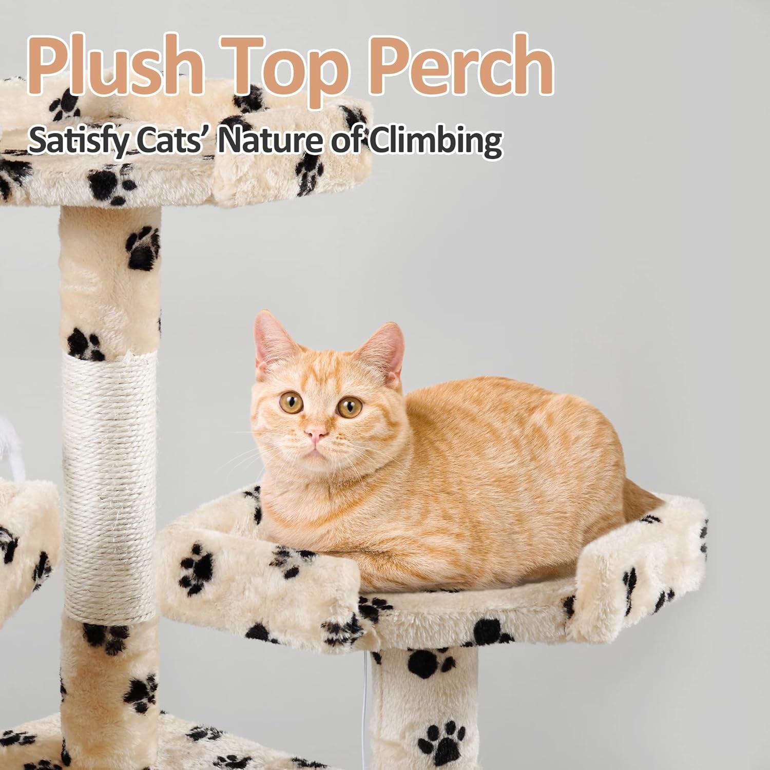 67” Tall Cat Trees and Towers with Scratching Posts Condos Hammock Resting Perch, Indoor Pet Activity Furniture Play House for Large Cats Kitty Kitten