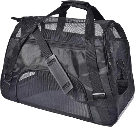 Large Pet Travel Carriers 20.9X10.2X12.6 22Lb(10Kg) Soft Sided Portable Bags Dogs Cats Airline Approved Dog Carrier,Black,Upgraded Version
