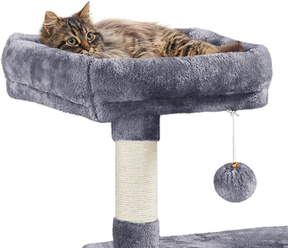 53.5Inches Cat Tree Large Cat Tower W/Premium Scratching Posts, Condos and Hanging Balls, Sturdy Pet Play House for Indoor Cats, Dark Gray