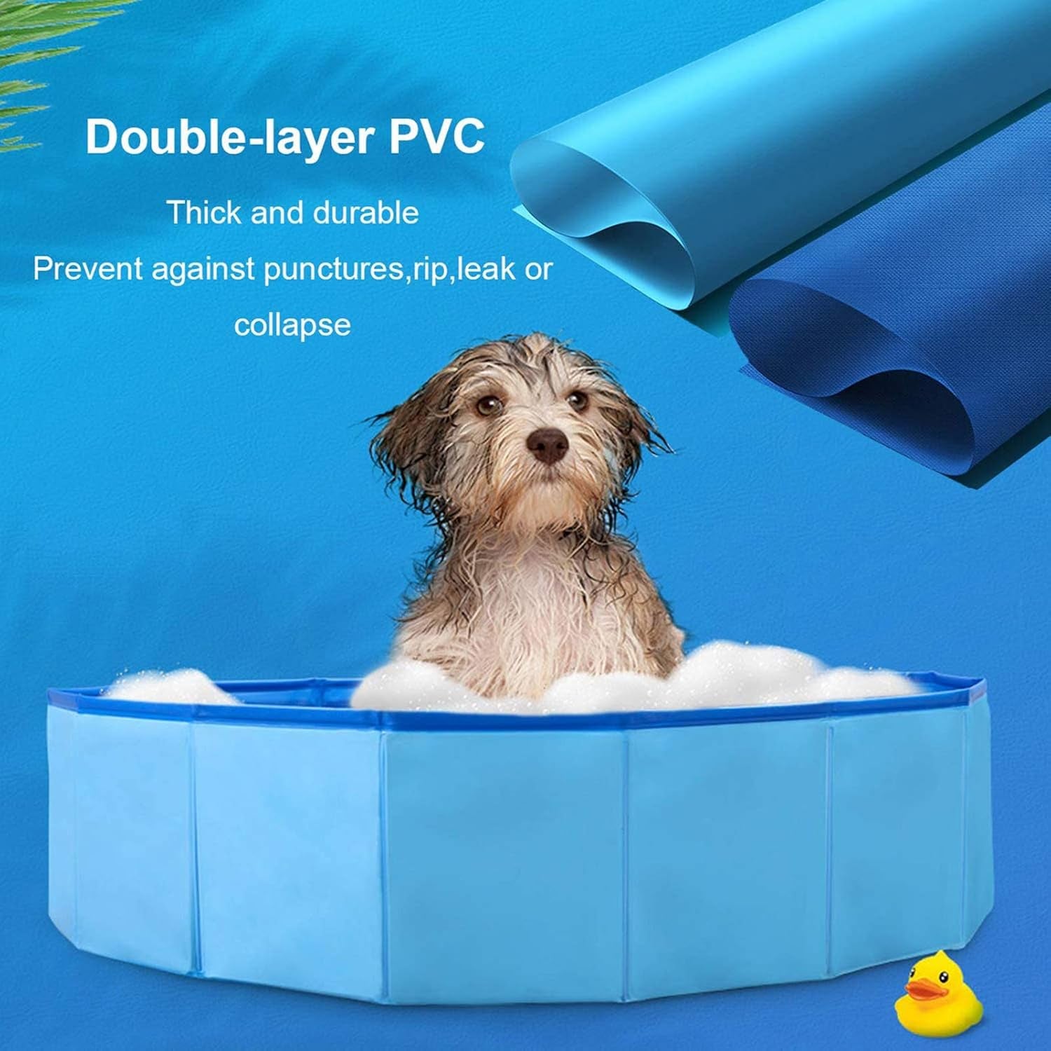 PVC Foldable Dog Pool Pet Bath Swimming Collapsible Cat Bathtub Portable Non-Slip Pet Bath Pool Outdoor Kiddie Pool Leakproof Bathing Tub Water Pond Pool for Kids Bath Pool (M),Medium
