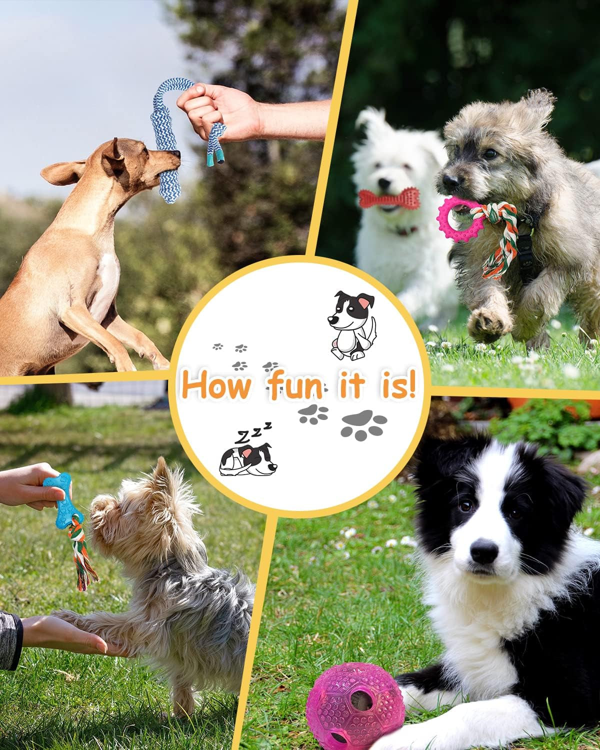 Dog Toys- Dog Chew Toys for Puppy, 10 Pack Nearly Indestructible Dog Toys for Aggressive Chewers Puppy Chew Toys, Puppies Teething Cotton Rope Toys for Boredom Interactive Tug of War