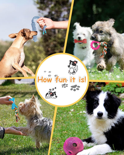 Dog Toys- Dog Chew Toys for Puppy, 10 Pack Nearly Indestructible Dog Toys for Aggressive Chewers Puppy Chew Toys, Puppies Teething Cotton Rope Toys for Boredom Interactive Tug of War