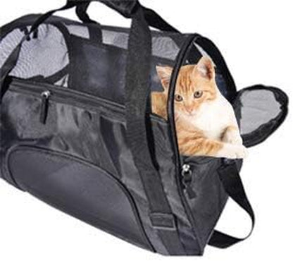 Large Pet Travel Carriers 20.9X10.2X12.6 22Lb(10Kg) Soft Sided Portable Bags Dogs Cats Airline Approved Dog Carrier,Black,Upgraded Version