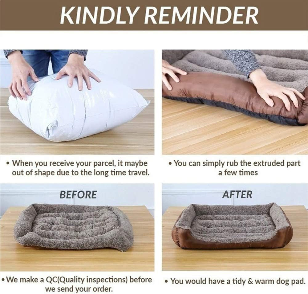 Dog Bed, Super Soft Pet Sofa Cats Bed, Non Slip Bottom Pet Lounger,Self Warming and Breathable Pet Bed Premium Bedding (M)-Coffee