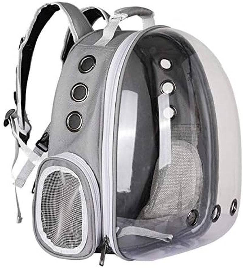 Pet Carrier, Cat/Dog Bubble Backpack, Pet Travel Bag, Small Space Pet Capsule,Airline-Approved Ventilate Transparent Capsule Backpack for Travel and Outdoor Use (Grey)