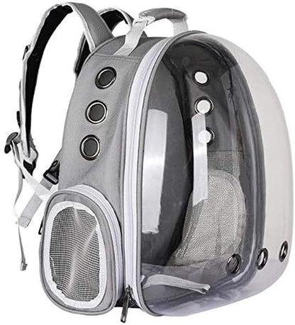 Pet Carrier, Cat/Dog Bubble Backpack, Pet Travel Bag, Small Space Pet Capsule,Airline-Approved Ventilate Transparent Capsule Backpack for Travel and Outdoor Use (Grey)