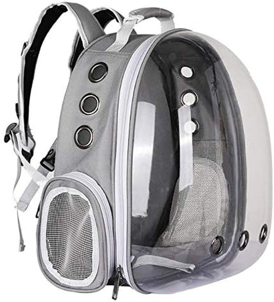 Pet Carrier, Cat/Dog Bubble Backpack, Pet Travel Bag, Small Space Pet Capsule,Airline-Approved Ventilate Transparent Capsule Backpack for Travel and Outdoor Use (Grey)