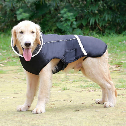 Warm Dog Coat Reflective Dog Jacket, Waterproof Dog Winter Coat Turtleneck Dog Clothes for Cold Weather, Thick Fleece Dog Snowsuit Christmas Dog Vest Pet Apparel for Small Medium Large Dogs L
