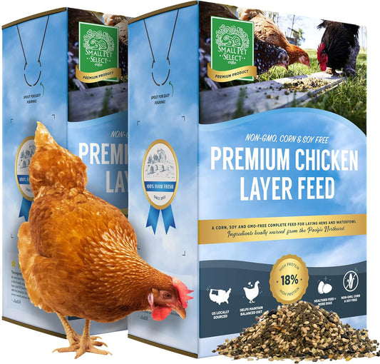 Chicken Layer Feed Pellets | 18% Protein Level | Corn-Free, Soy-Free, Non-Gmo | All Natural US Locally Sourced Ingredients | 50Lb