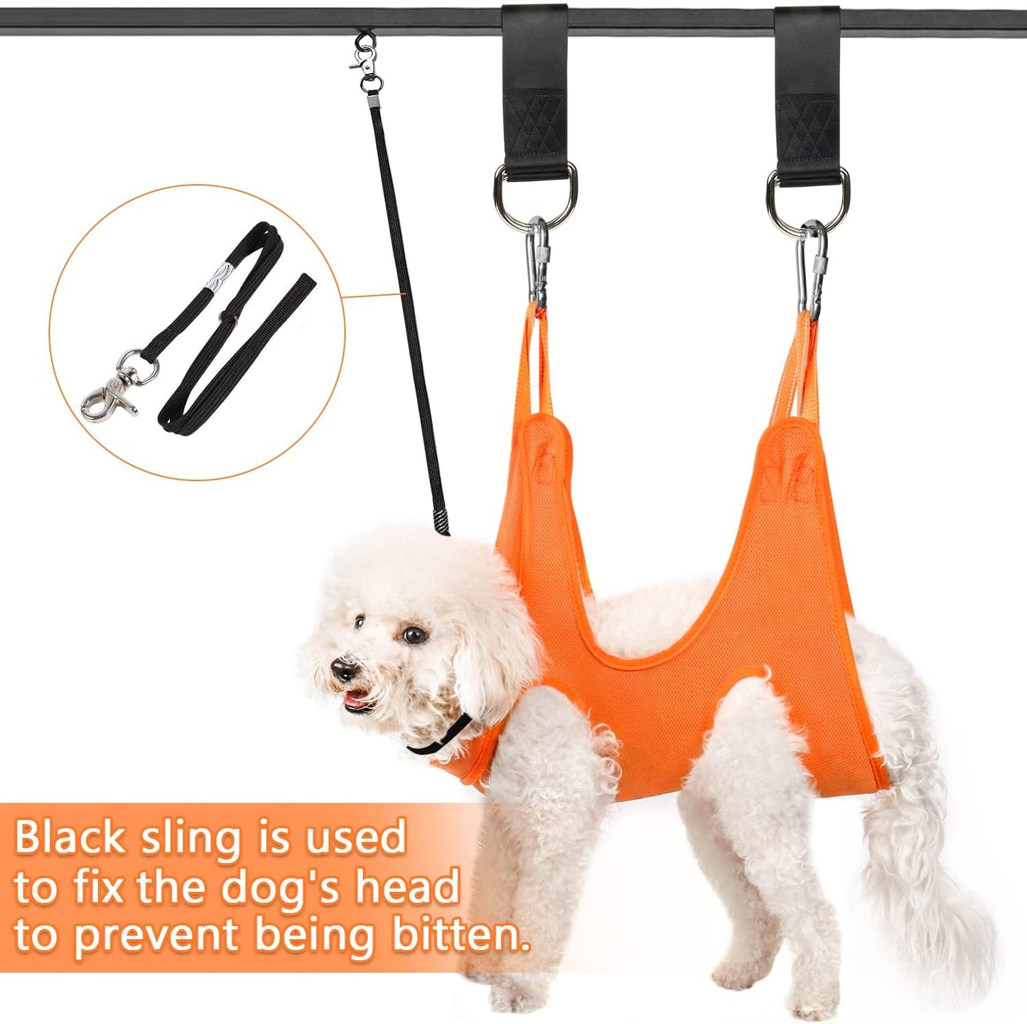 Dog Grooming Hammock Sling for Nail Clipping, Pet Hammock Harness Holder for Medium & Large Cats Nail Trimming, Bathing Washing, Ear/Eye Care