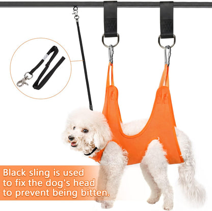Dog Grooming Hammock Sling for Nail Clipping, Pet Hammock Harness Holder for Medium & Large Cats Nail Trimming, Bathing Washing, Ear/Eye Care