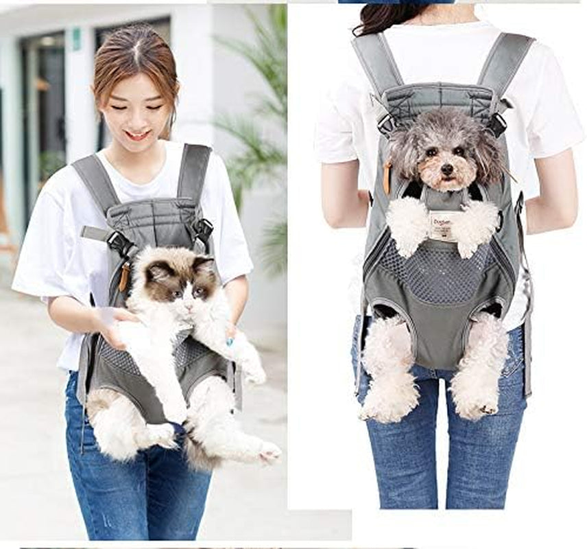 Dog Carrier Backpack - Legs Out Front - Facing Pet Carrier Backpack for Small Medium Large Dogs, Airline Approved Handsa - Canvas Mesh Free Cat Travel Bag for Walking Hiking Bike and Motorcycle
