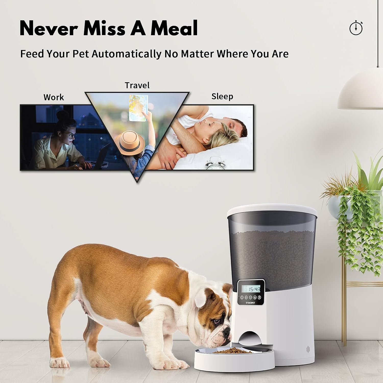 Automatic Cat Feeder,236Oz/7L Dog Feeder Pet Food Dispenser with Programmable Timer,Portion Control 1-4 Meals per Day,Voice Recorder & Dual Power Supply for Cats Dogs (7L)