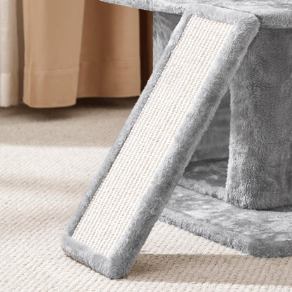 Cat Tree Cat Tower 36-Inch Kitten Stand House Condo with Double Condos, Large Plush Perch & Scratching Board Kitty Furniture Play Center for Indoor Cats Activity
