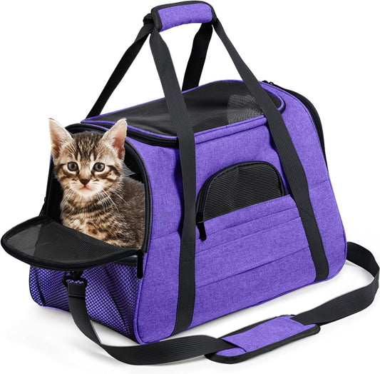 Cat Carrier Dog Carrier for Medium Dogs Dog Travel Crate Soft Slided Collapsible Pet Travel Carrier, Large (20.5" W X 13.5" H X 10" D)